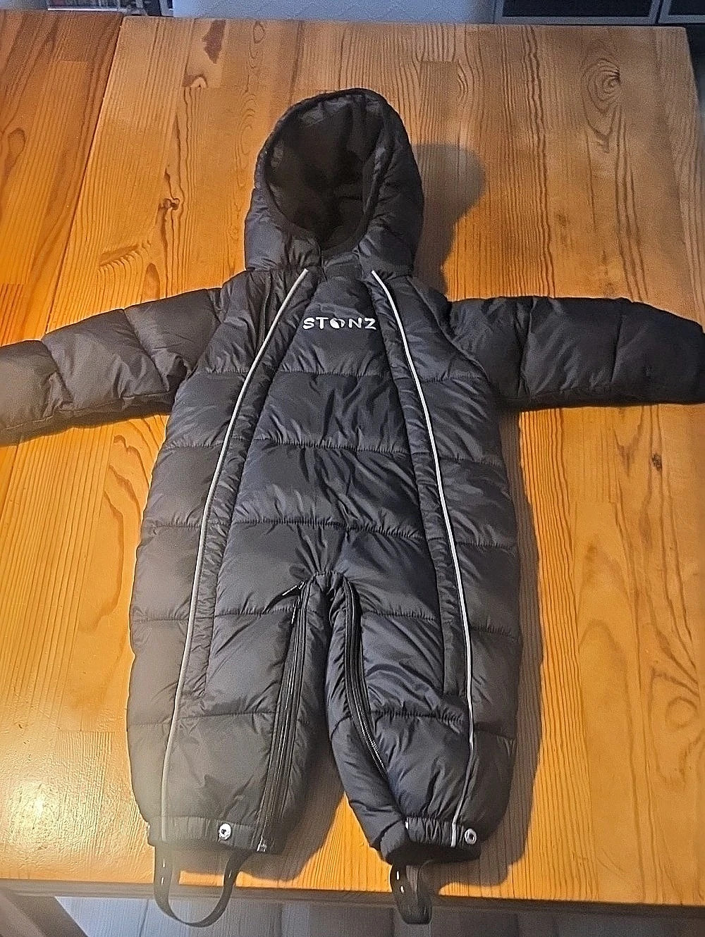 Stonz 2-in-1 Snow Suit Black Hooded One-Piece Snowsuit